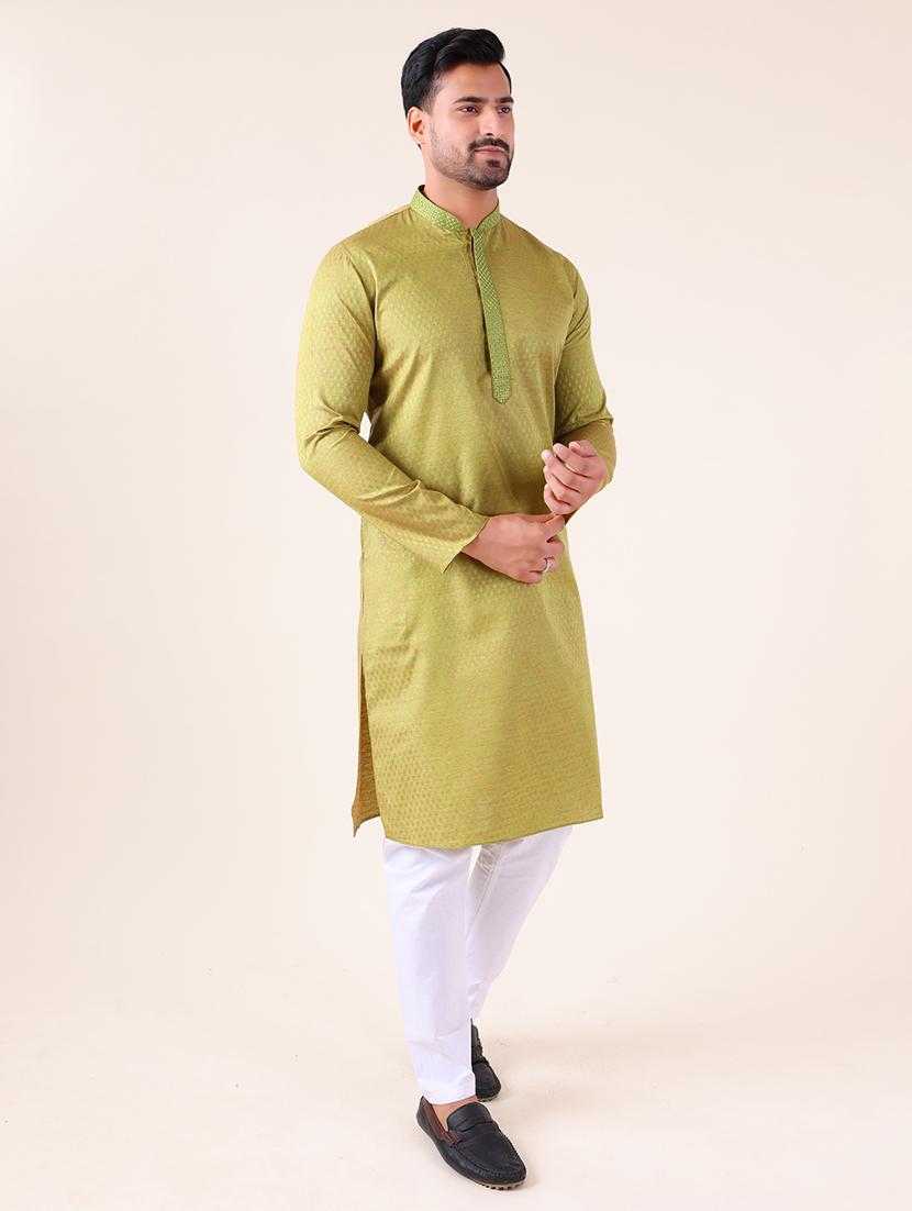men mandarin neck kurta pyjama ethnic wear set - 22061869 - Standard Image - 2