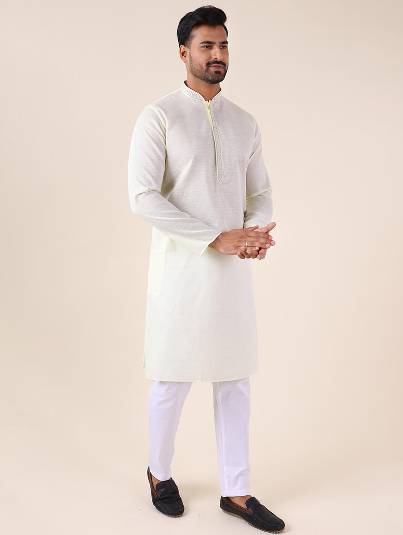 men mandarin neck kurta pyjama ethnic wear set - 22061870 - Standard Image - 2