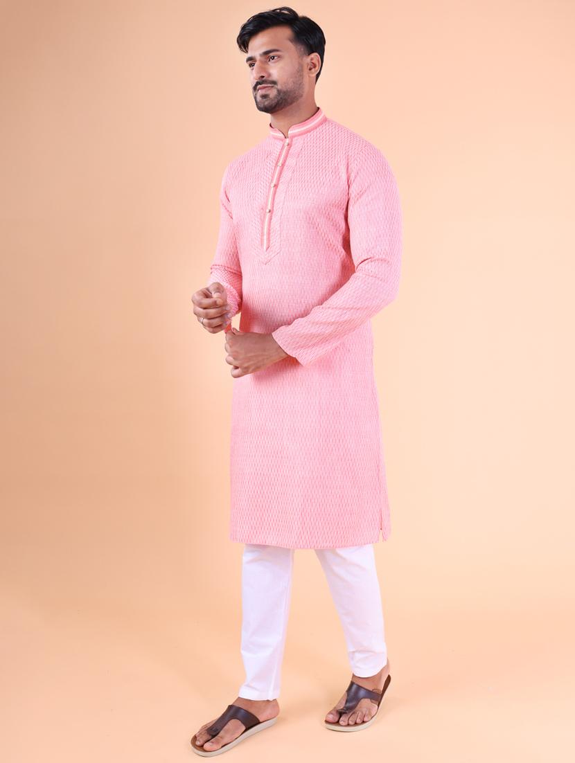 men mandarin neck kurta pyjama ethnic wear set - 22061875 - Standard Image - 2