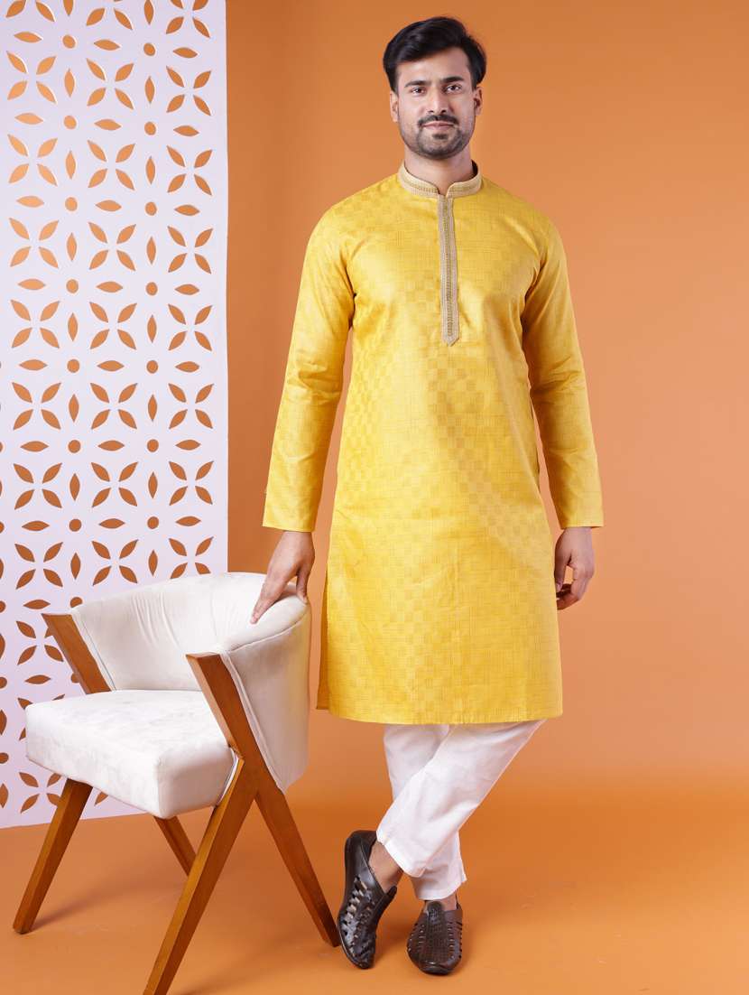 men mandarin neck kurta pyjama ethnic wear set - 22061880 -  Zoom Image - 0