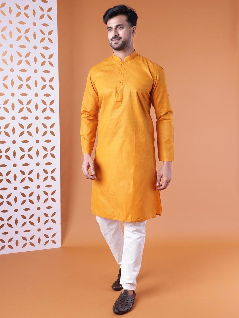 men mandarin neck kurta pyjama ethnic wear set - 22061888 - Zoom Image - 0