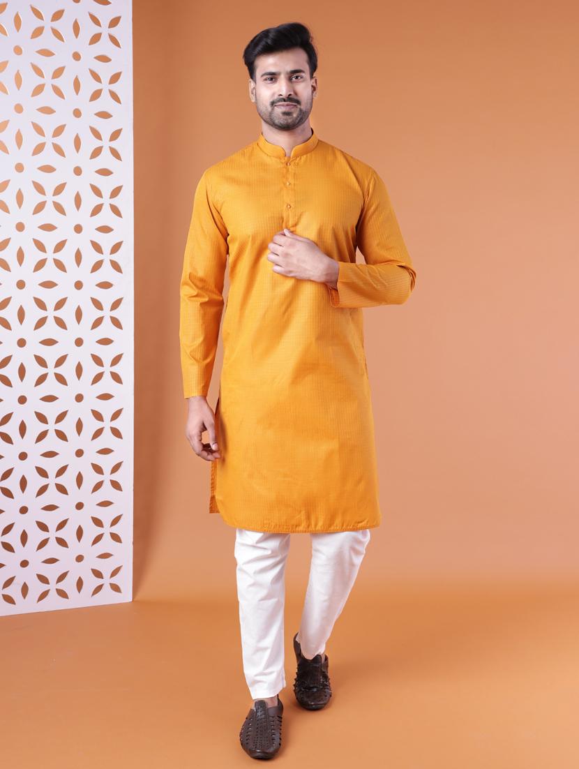 men mandarin neck kurta pyjama ethnic wear set - 22061888 - Standard Image - 2