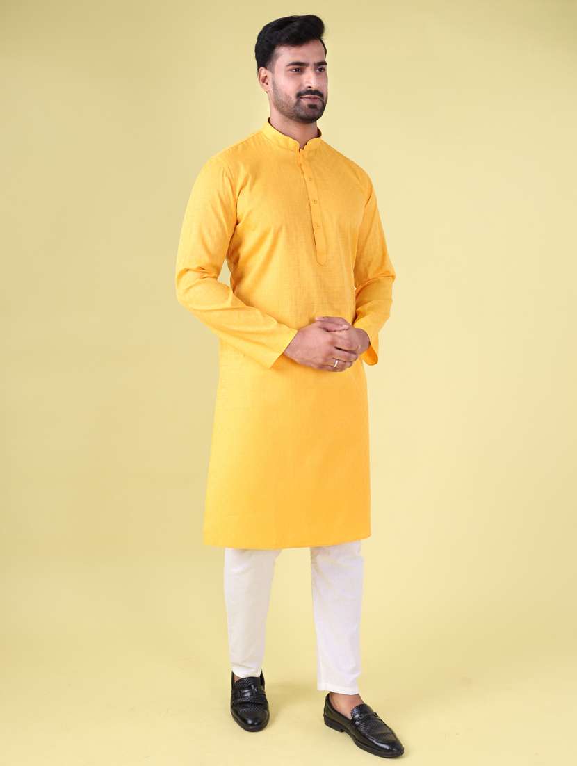 men mandarin neck kurta pyjama ethnic wear set - 22061893 - Standard Image - 2
