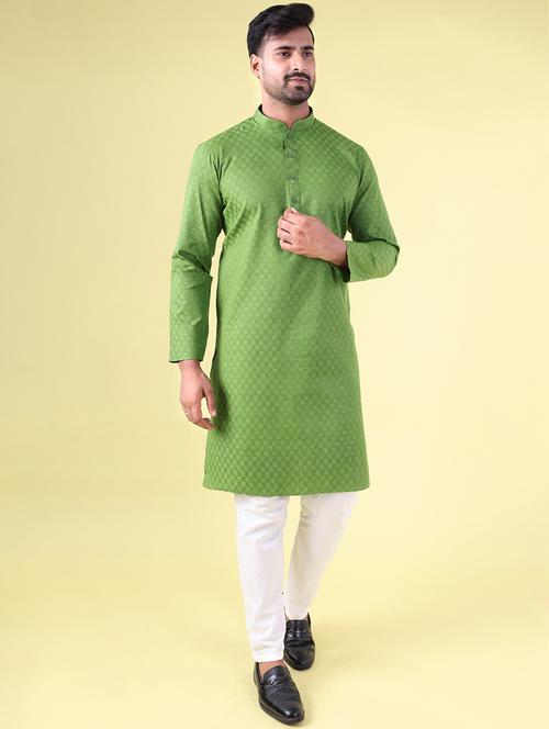 men mandarin neck kurta pyjama ethnic wear set - 22061897 -  Standard Image - 0