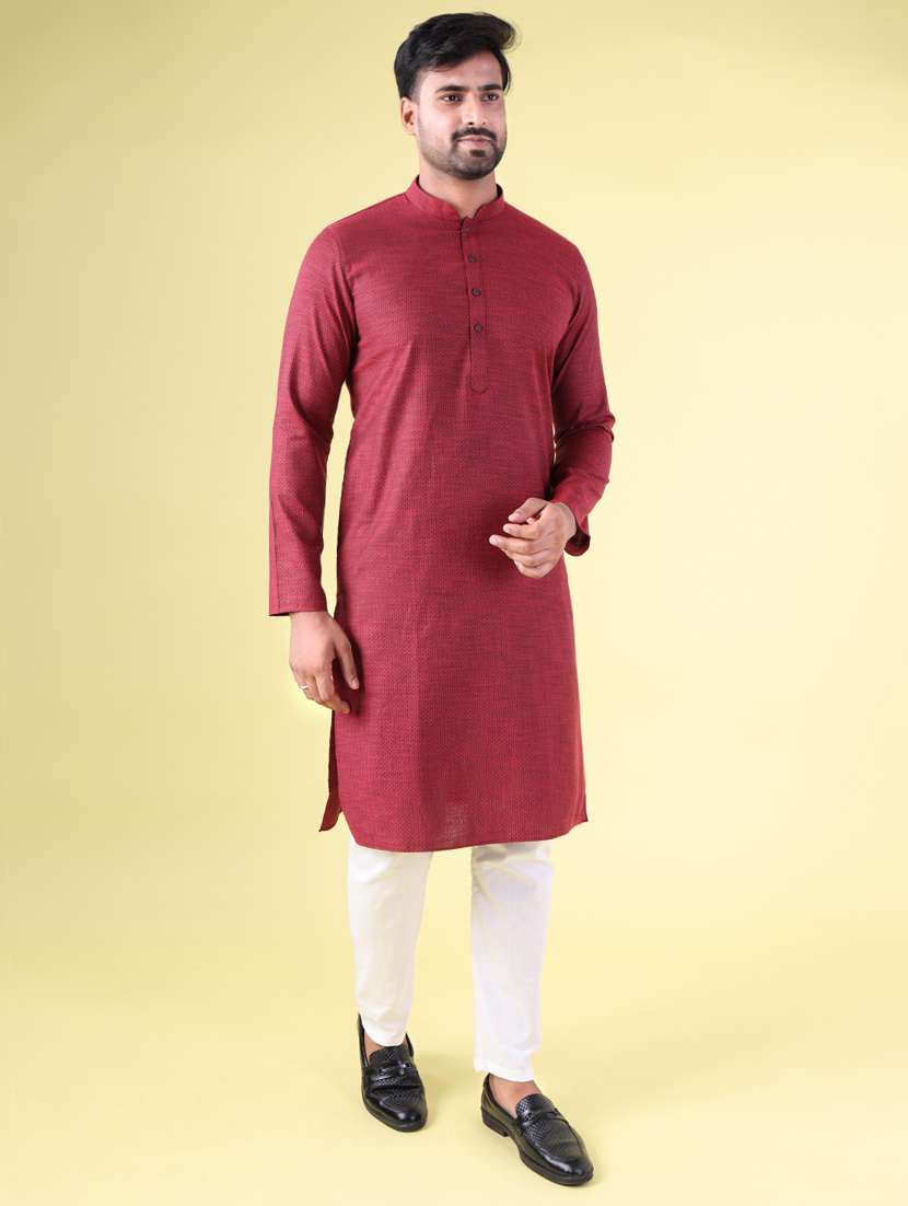 men mandarin neck kurta pyjama ethnic wear set - 22061898 -  Standard Image - 2