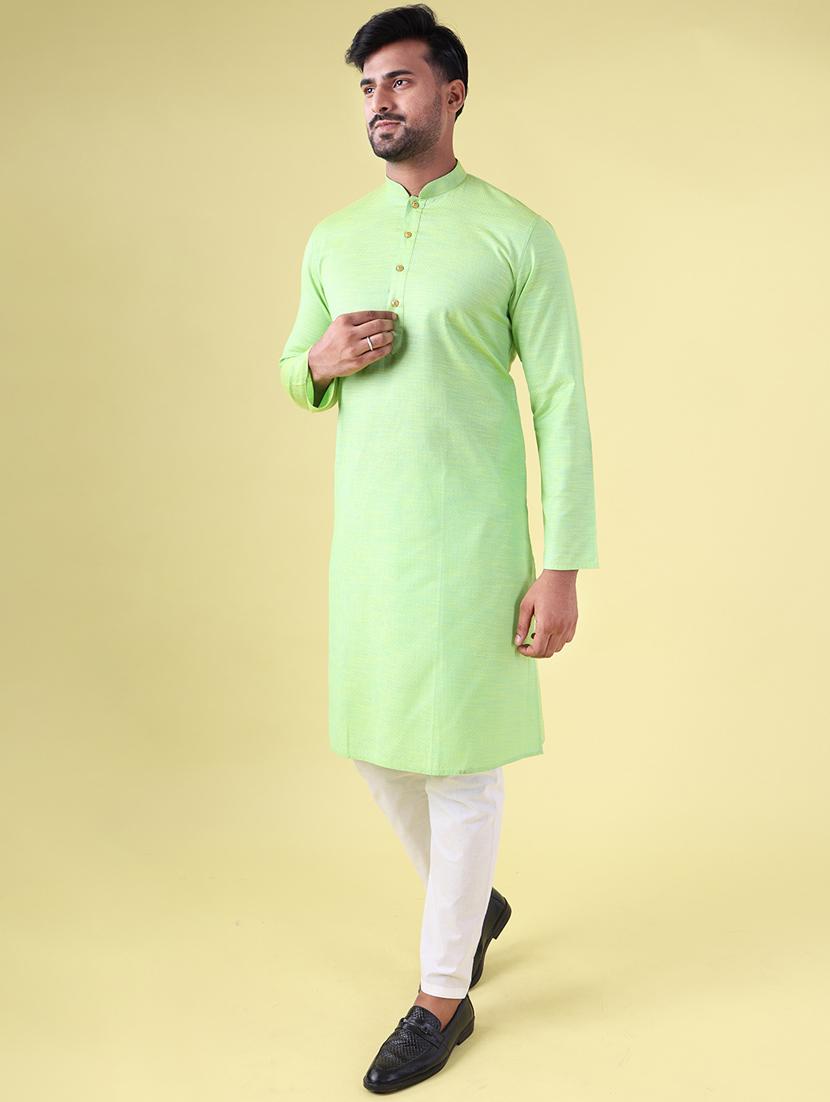 men mandarin neck kurta pyjama ethnic wear set - 22061900 - Standard Image - 2