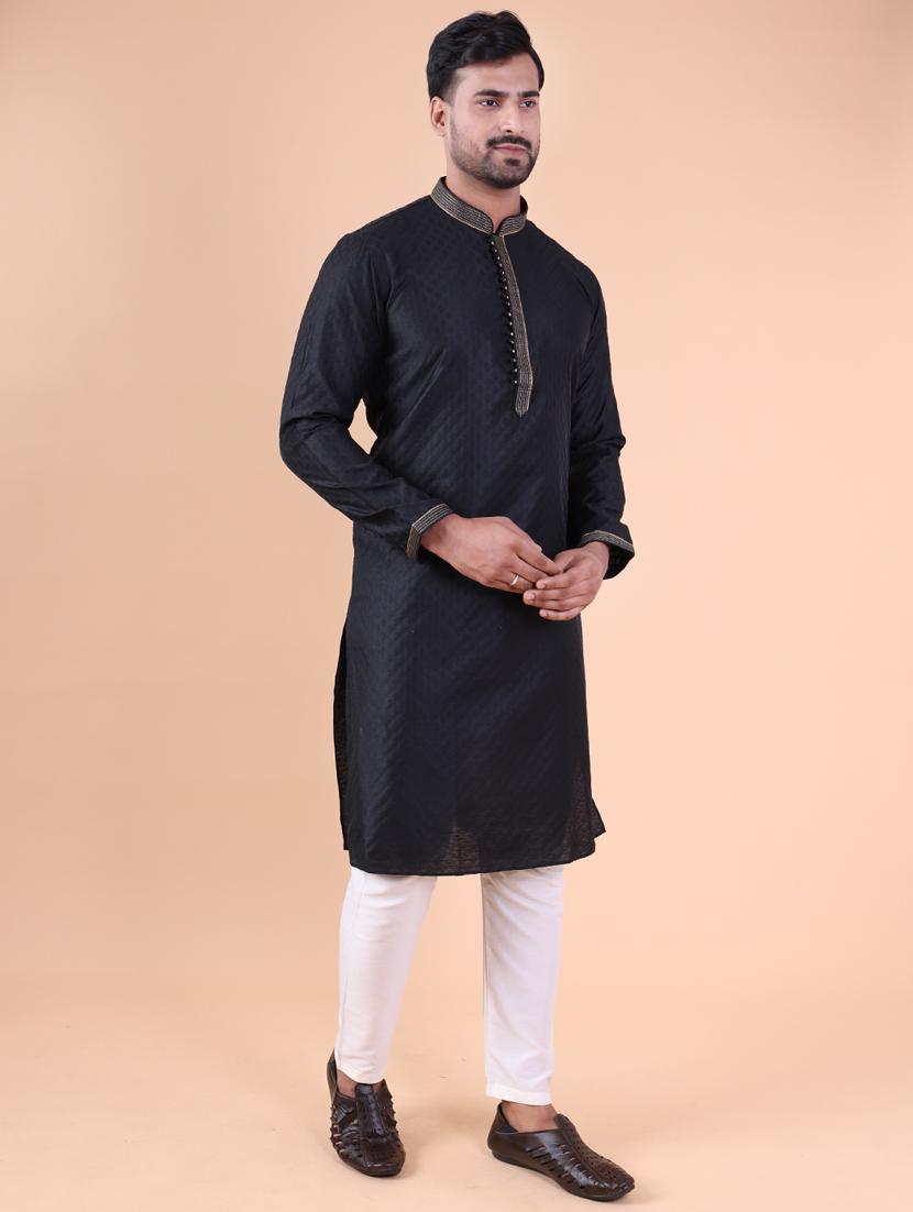 men mandarin neck kurta pyjama ethnic wear set - 22061904 - Standard Image - 2