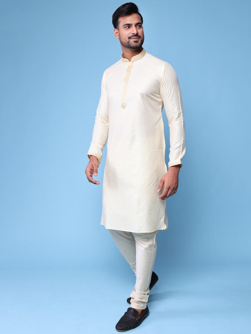 men mandarin neck kurta pyjama ethnic wear set - 22061907 - Standard Image - 2
