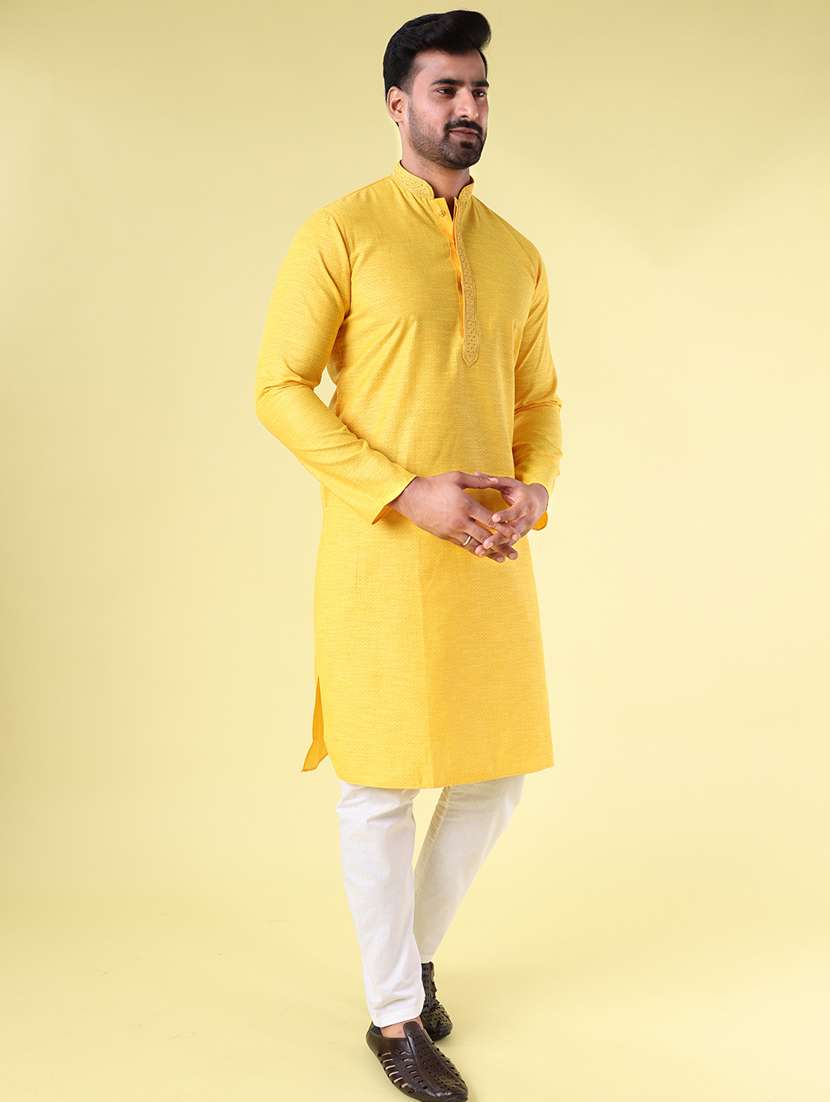 men mandarin neck kurta pyjama ethnic wear set - 22061929 - Standard Image - 2