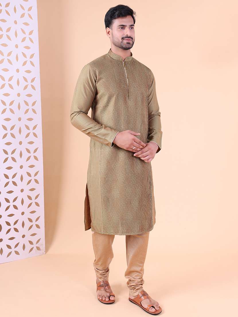 men mandarin neck kurta churidar ethnic wear set - 22061933 - Standard Image - 2
