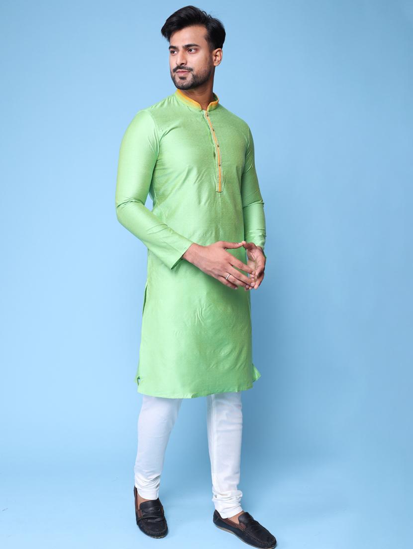 men mandarin neck kurta pyjama ethnic wear set - 22061981 - Standard Image - 2