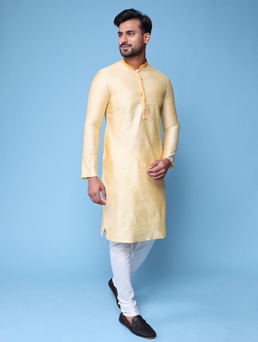 men mandarin neck kurta pyjama ethnic wear set - 22061983 - Standard Image - 2