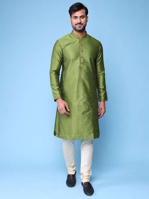 men mandarin neck kurta pyjama ethnic wear set - 22061986 - Standard Image - 0