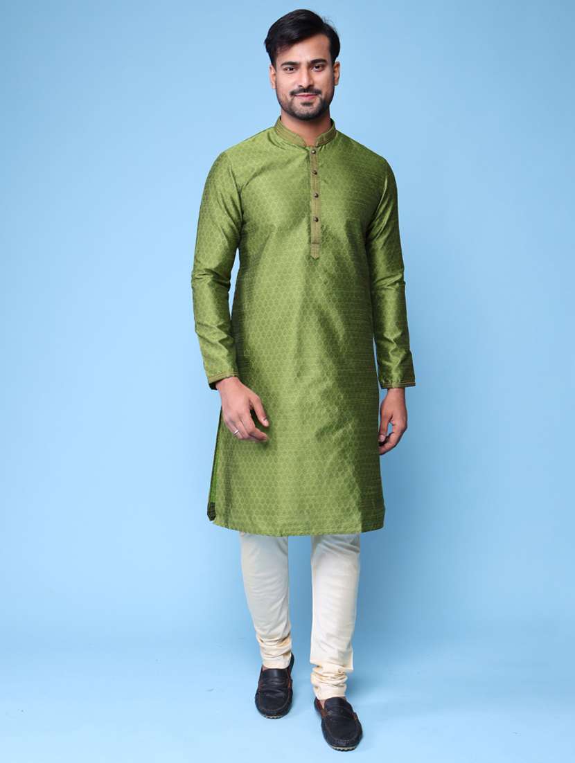men mandarin neck kurta pyjama ethnic wear set - 22061986 - Zoom Image - 0