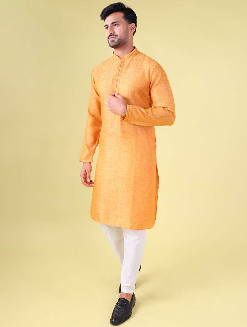 men mandarin neck kurta pyjama ethnic wear set - 22061997 - Standard Image - 2