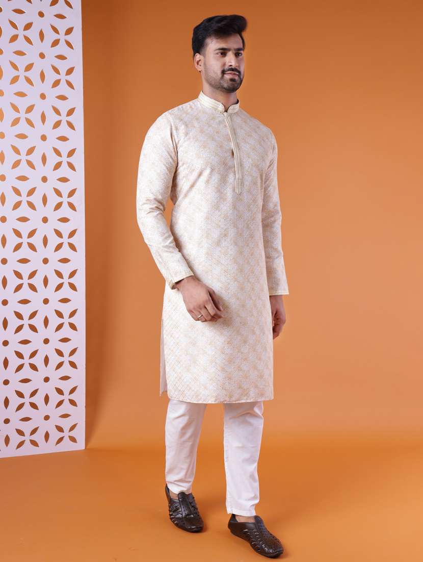 men mandarin neck kurta pyjama ethnic wear set - 22062000 -  Standard Image - 2
