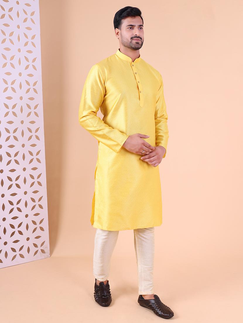 men mandarin neck kurta pyjama ethnic wear set - 22062001 - Standard Image - 2
