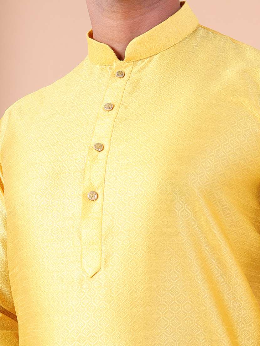 Men Mandarin Neck Kurta Pyjama Ethnic Wear Set