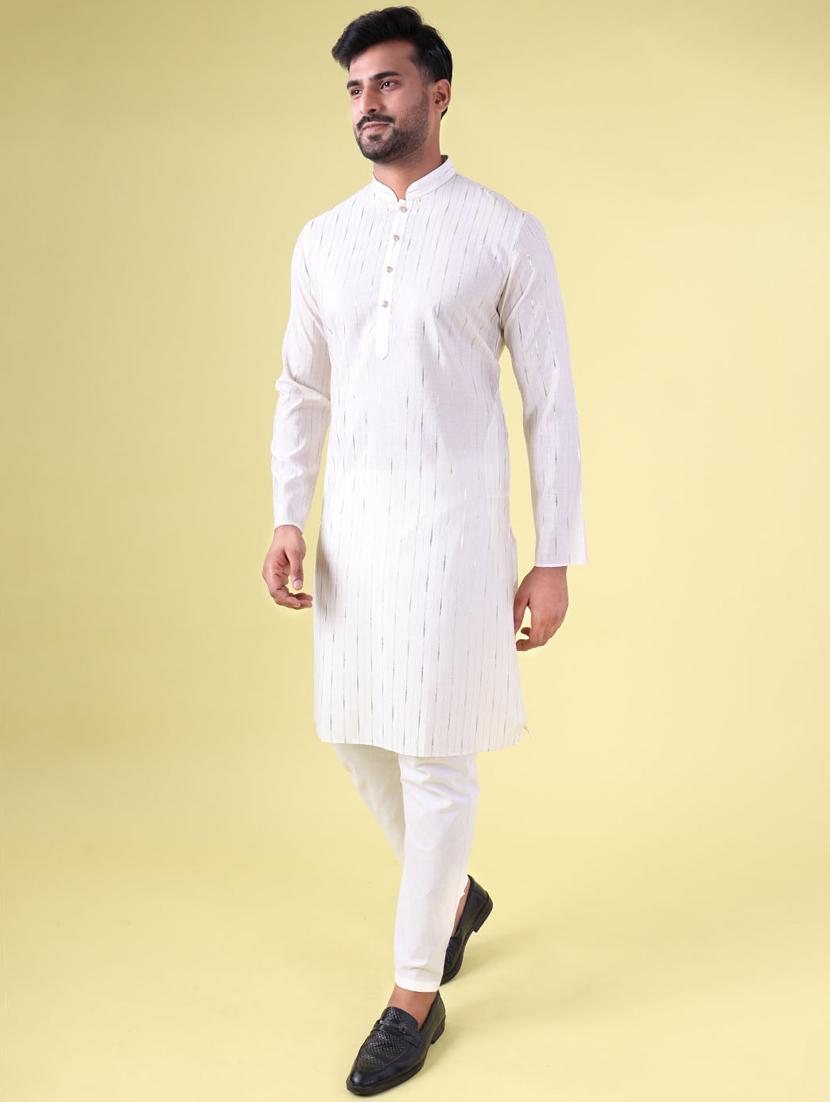 men mandarin neck kurta pyjama ethnic wear set - 22062007 - Standard Image - 2