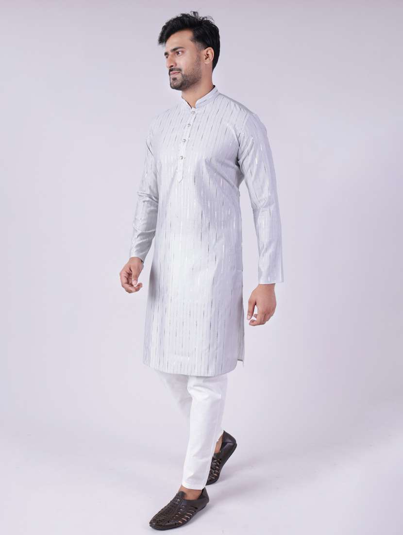 men mandarin neck kurta pyjama ethnic wear set - 22062008 - Standard Image - 2