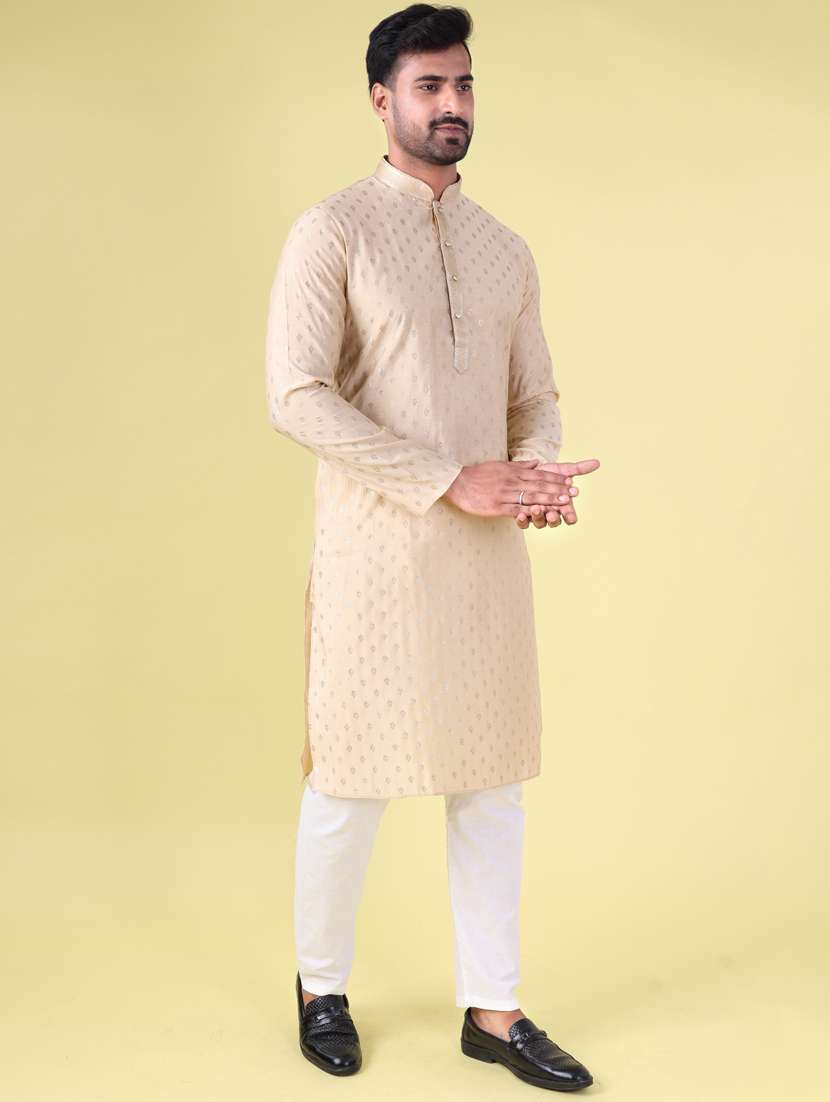 men mandarin neck kurta pyjama ethnic wear set - 22062013 - Standard Image - 2