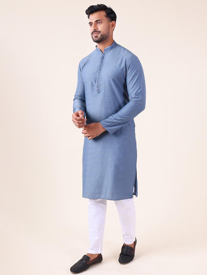 men mandarin neck kurta pyjama ethnic wear set - 22062015 - Standard Image - 2