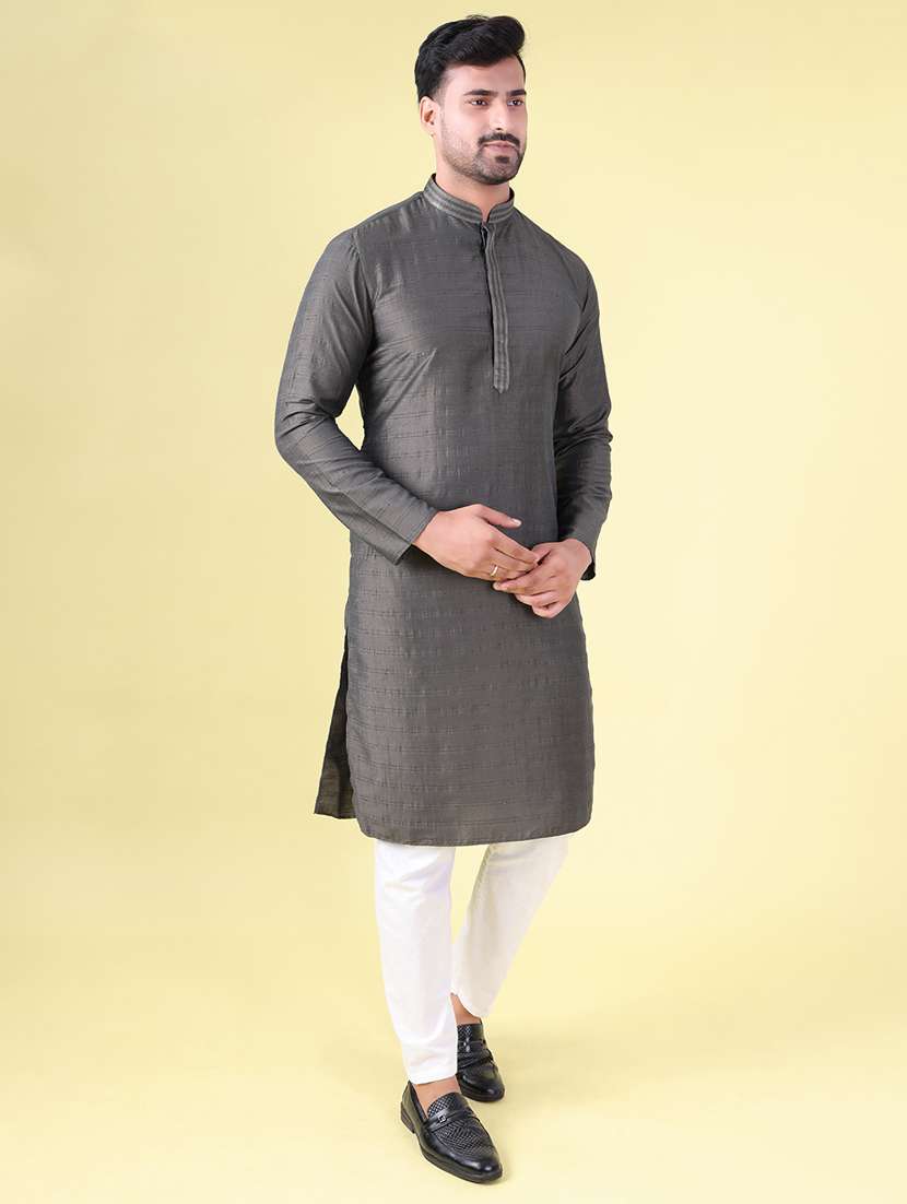 men mandarin neck kurta pyjama ethnic wear set - 22062016 - Standard Image - 2