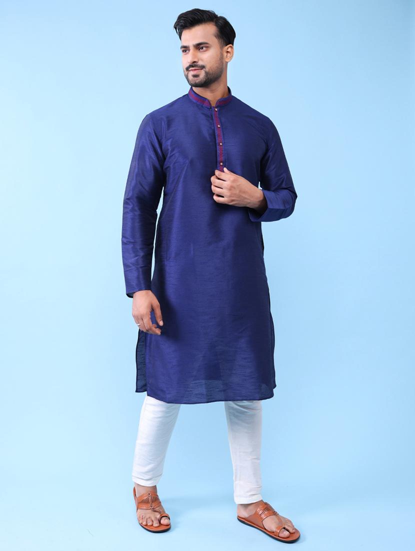 men mandarin neck kurta pyjama ethnic wear set - 22062019 - Standard Image - 2
