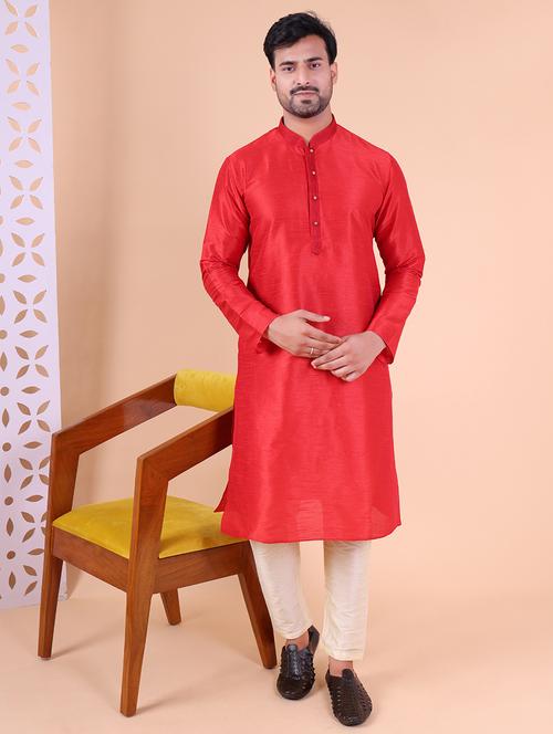 men mandarin neck kurta pyjama ethnic wear set - 22062020 -  Standard Image - 0