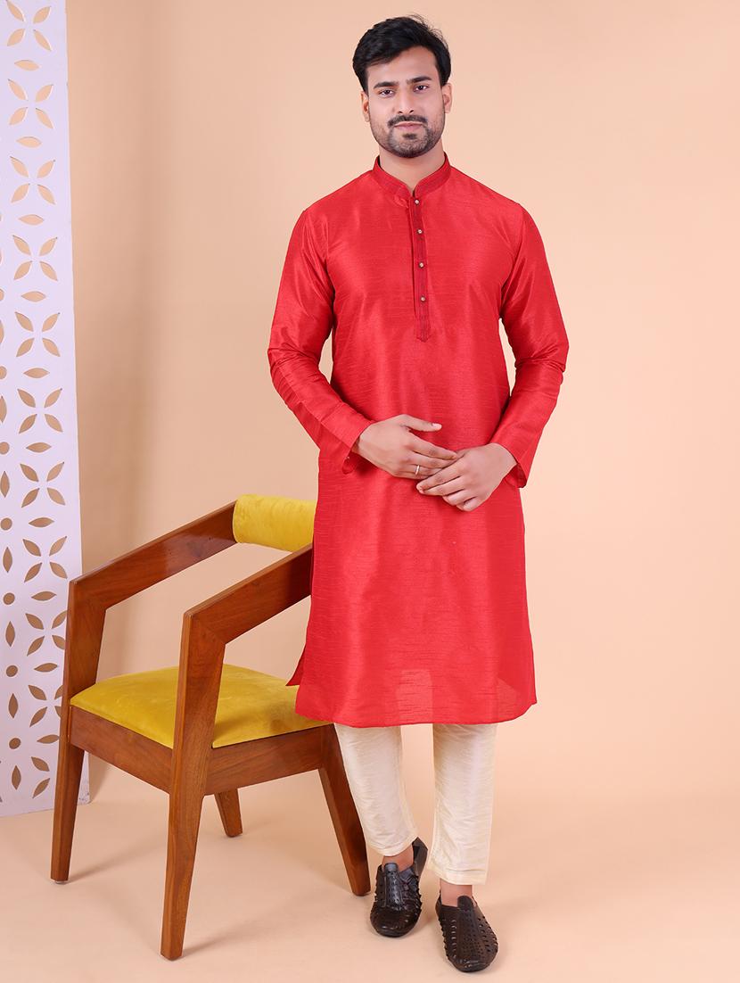 men mandarin neck kurta pyjama ethnic wear set - 22062020 -  Zoom Image - 0