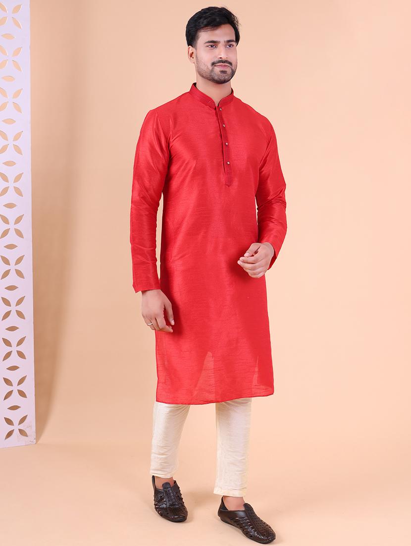 men mandarin neck kurta pyjama ethnic wear set - 22062020 - Standard Image - 2