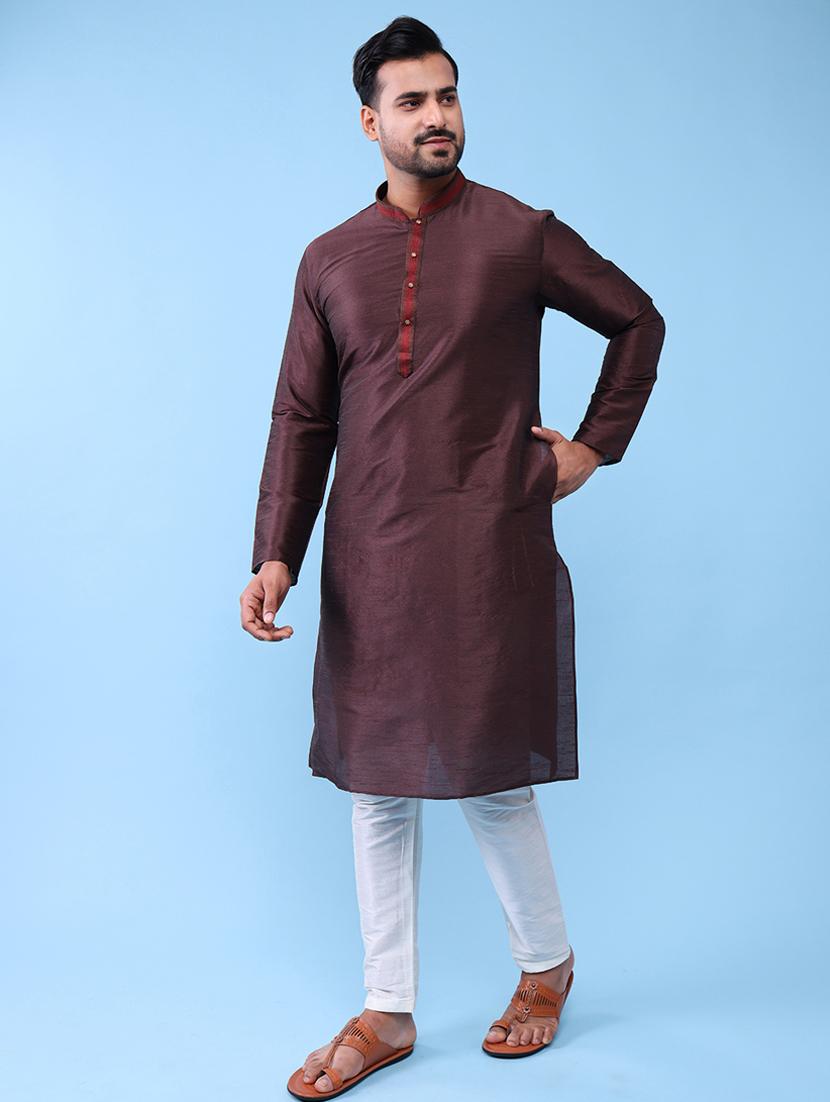 men mandarin neck kurta pyjama ethnic wear set - 22062023 - Standard Image - 2