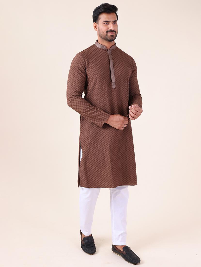 men mandarin neck kurta pyjama ethnic wear set - 22062026 - Standard Image - 2