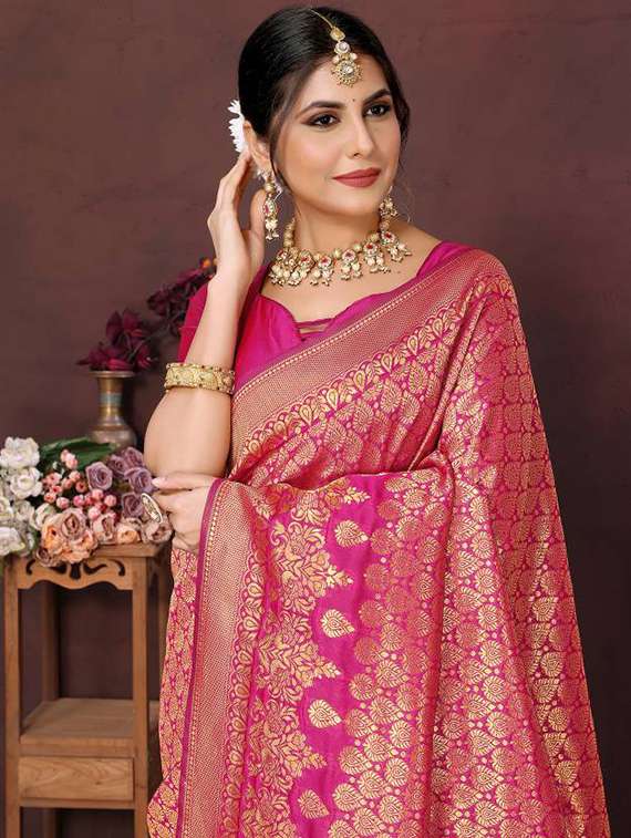 women self design banarasi saree with blouse - 22062136 - Standard Image - 2