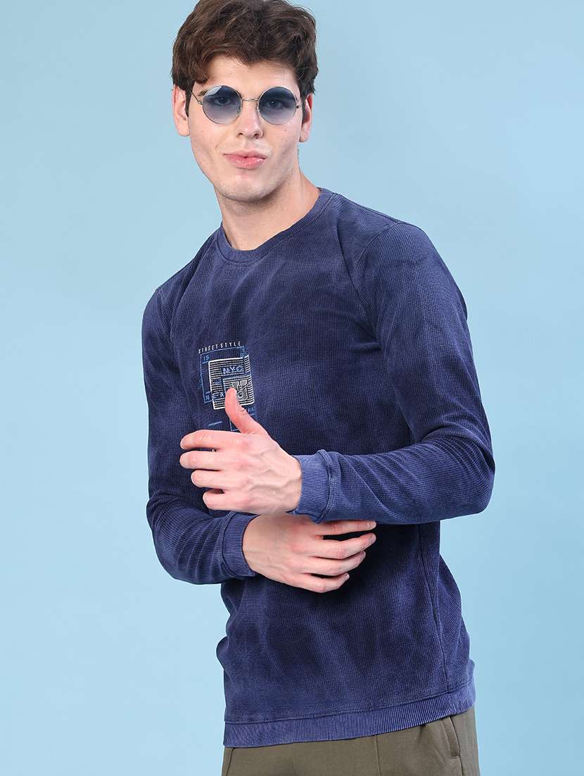 men printed long sleeve t-shirt