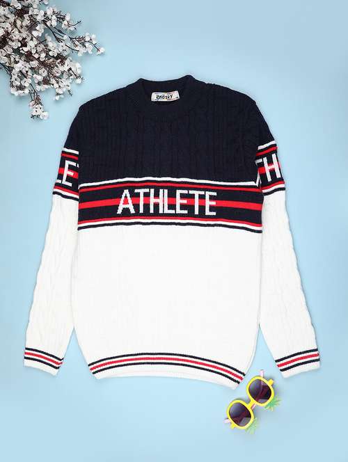 boys self design long sleeve sweater - 22062297 -  Standard Image - 0