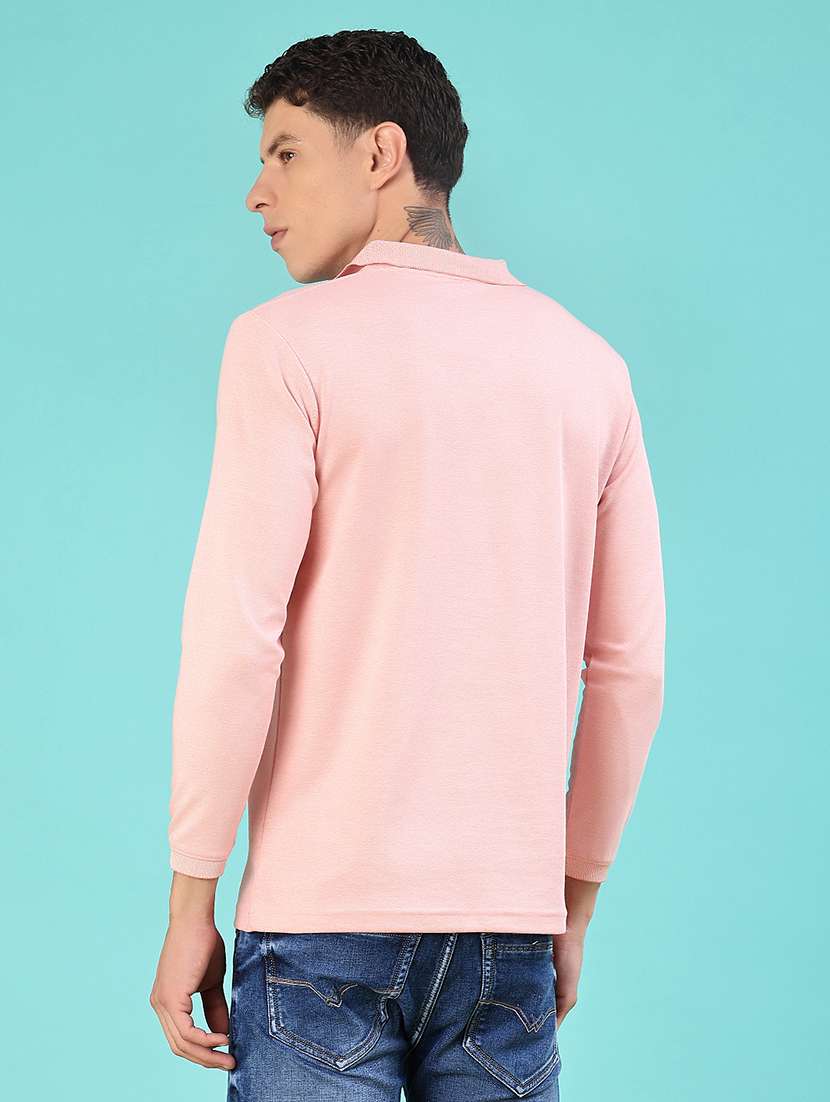 men solid long sleeve regular fit polo t-shirt - 22062330 -  Standard Image - 2