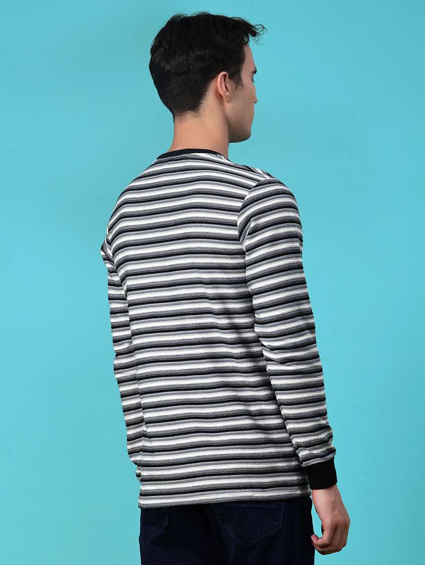men striped long sleeve regular fit t-shirt - 22062413 - Standard Image - 2