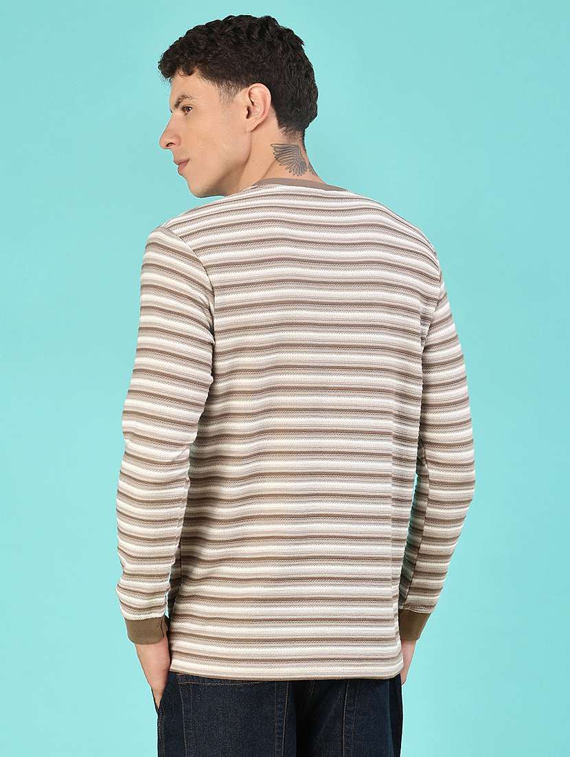 men striped long sleeve regular fit t-shirt - 22062414 -  Standard Image - 2