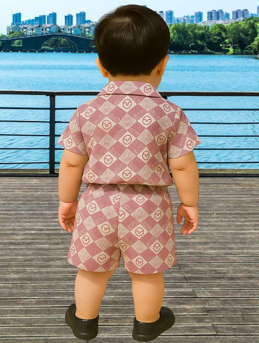 boys printed shirt & shorts co-ords set - 22062532 -  Standard Image - 2