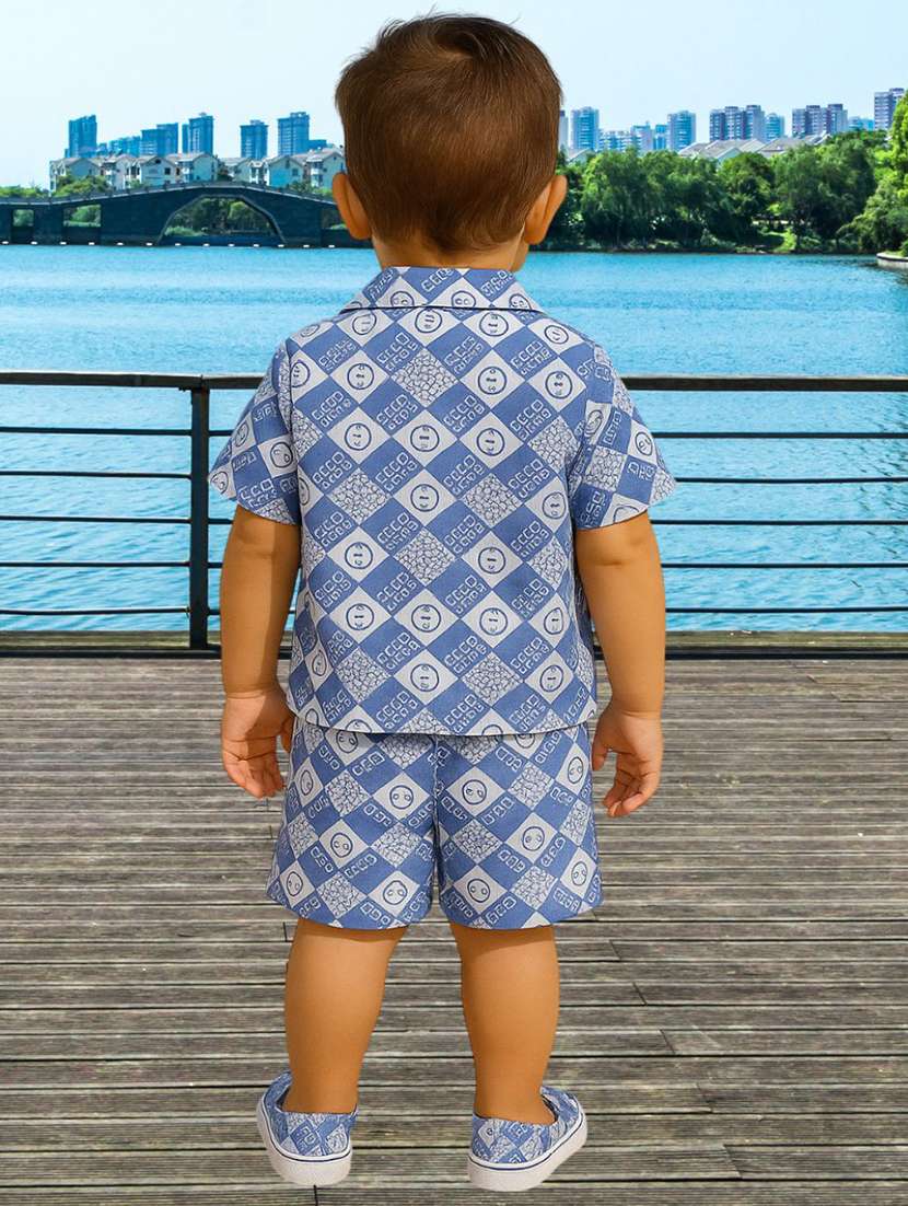 boys printed shirt & shorts co-ords set - 22062534 -  Standard Image - 2