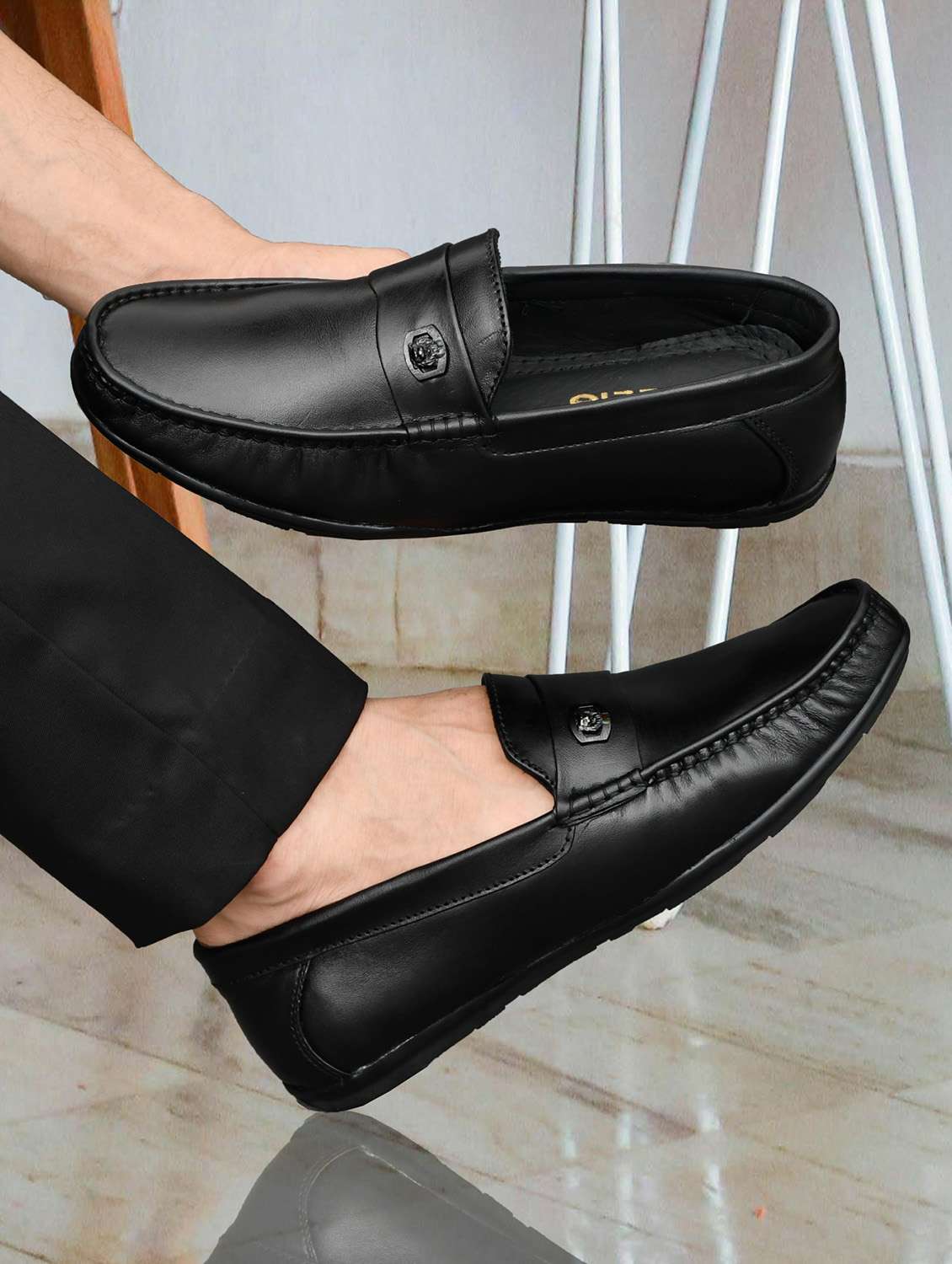 men black slip on loafer - 22062639 - Standard Image - 2