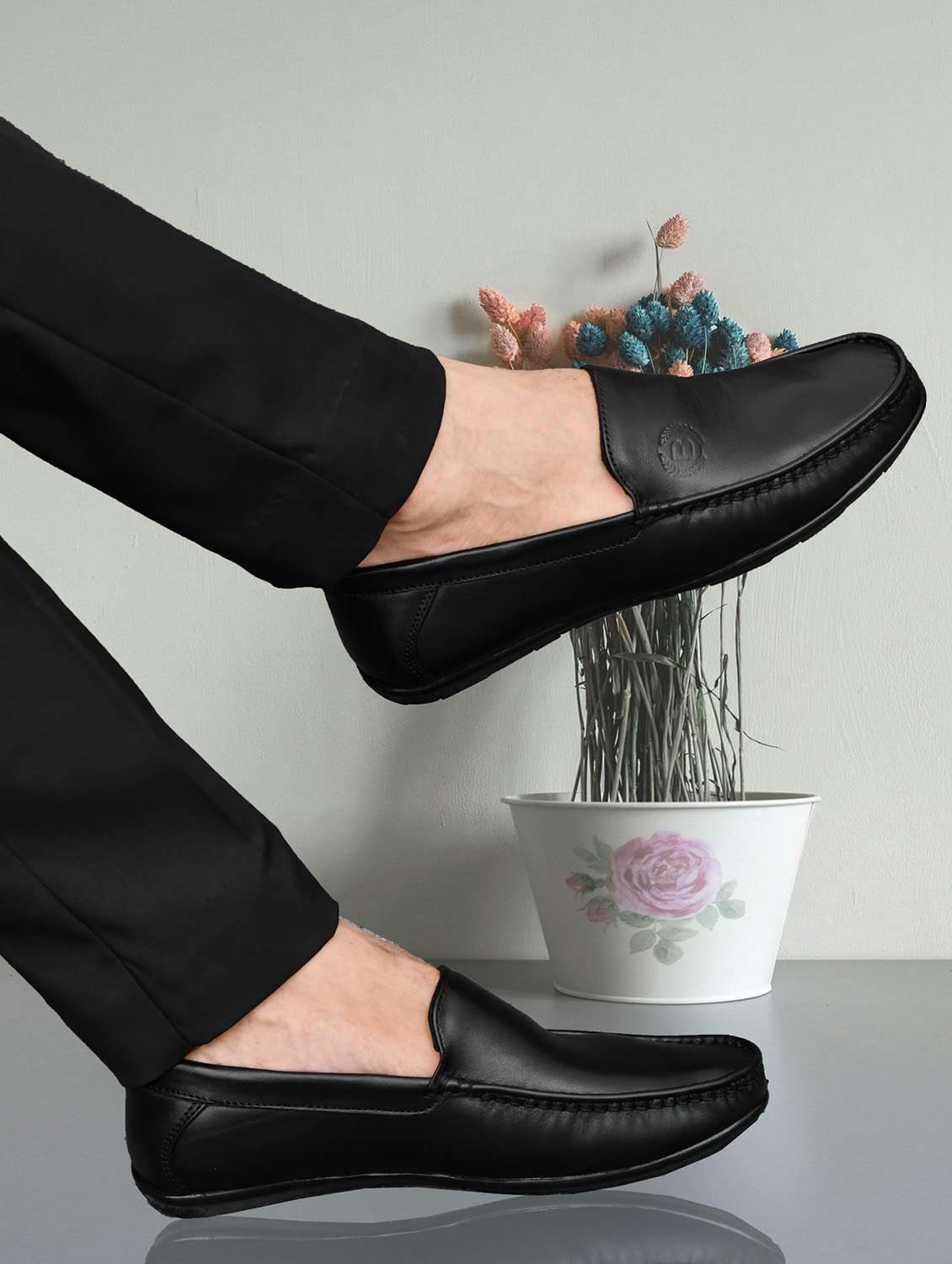 men black slip on loafer - 22062640 - Standard Image - 2