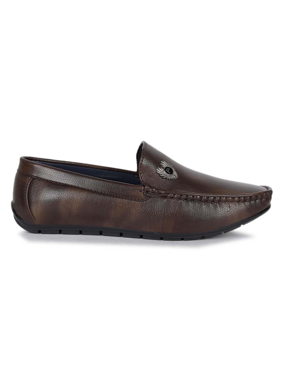 men brown solid slip on loafer - 22063058 - Standard Image - 2
