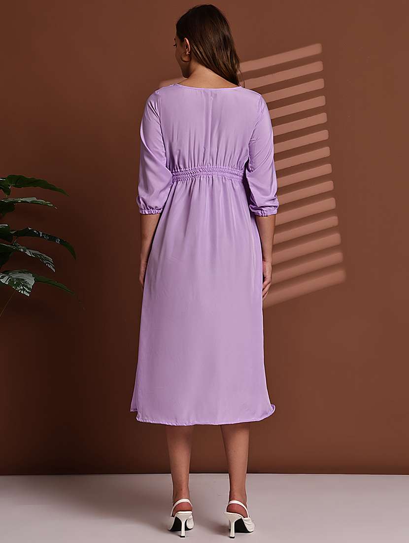 purple poly crepe aline dress - 22063060 - Standard Image - 2
