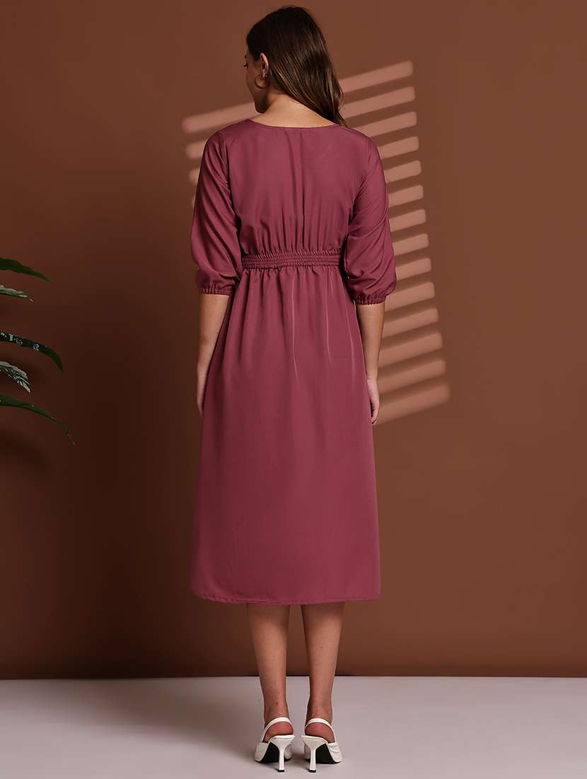 burgundy poly crepe aline dress - 22063063 - Standard Image - 2