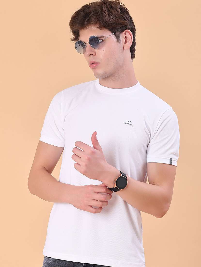 men solid short sleeve slim fit t-shirt