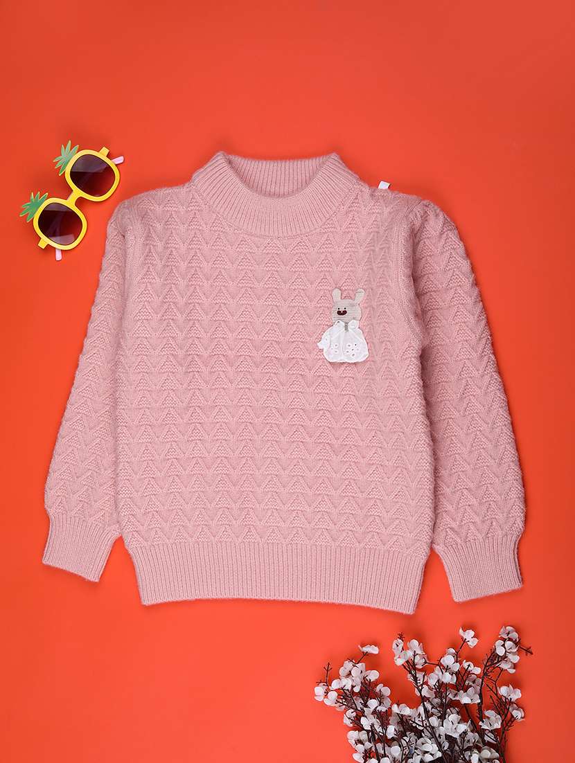 girls self designed long sleeve sweater
