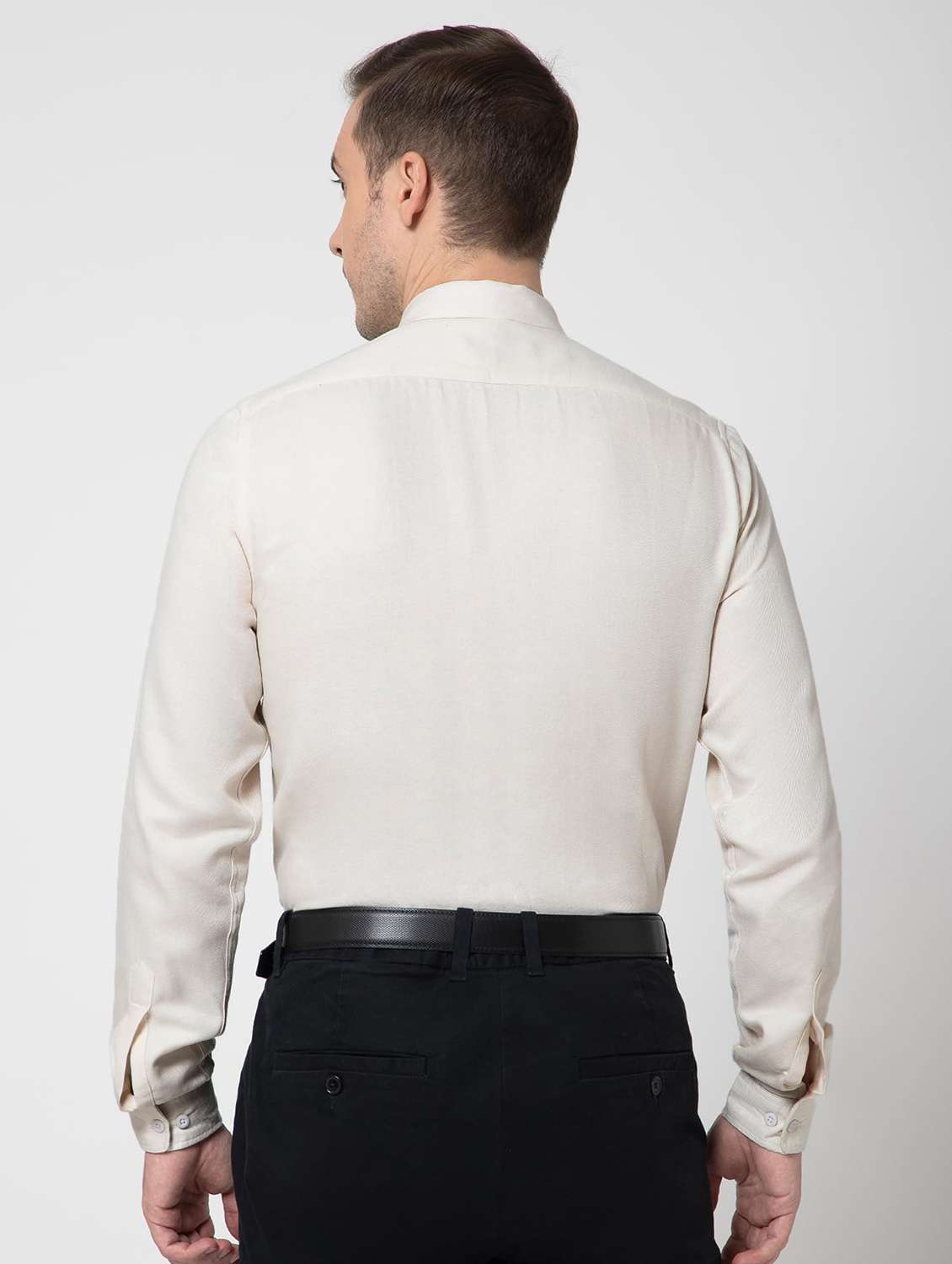 men solid collared long sleeve regular fit shirt - 22063609 - Standard Image - 2