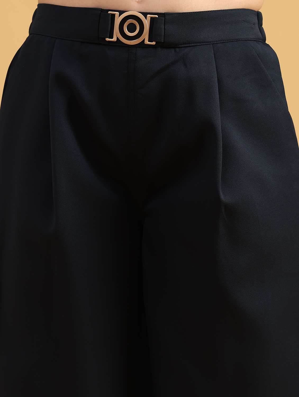 women solid high rise wide leg trouser - 22063746 -  Standard Image - 2